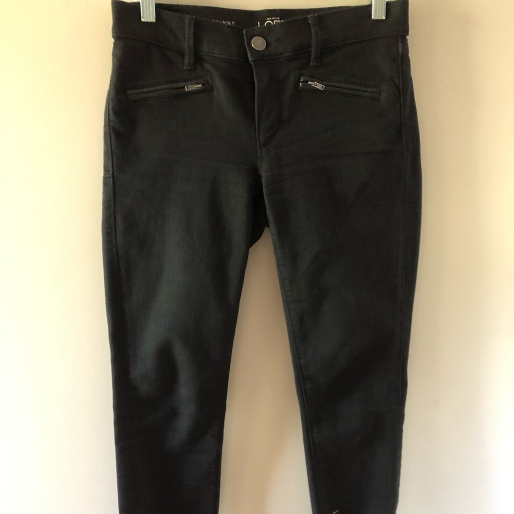 Loft skinny jeans with zipper details